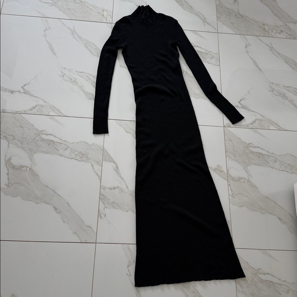 NWT BALENCIAGA Ribbed-knit turtleneck maxi dress Black Size Medium Authentic - Picture 7 of 16